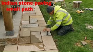 laying an Indian stone path paving slabs [upl. by Nylavad469]