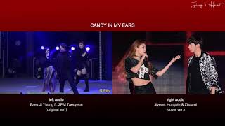 Jiyeon TARA amp Baek Ji Young ft 2PM Taecyeon  Candy in my ears side by side comparison [upl. by Eenel]