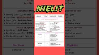 NIELIT New Requirement 2023  National Institute of electronic and information technology [upl. by Losse]