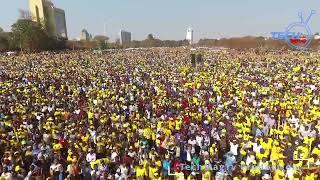 DroneVideo Watch Now The Biggest Rally Ever By Nelson Chamisa In Zimbabwe Harare Freedom Square [upl. by Jacoba]