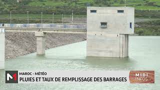 Dernières pluies au Maroc  impact positif sur le taux de remplissage des barrages [upl. by Pollard130]