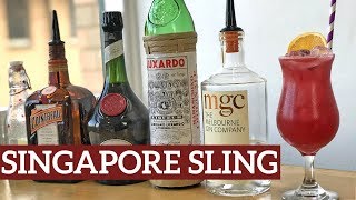 Singapore Sling Cocktail Recipe from the Raffles Hotel Singapore [upl. by Ainet]