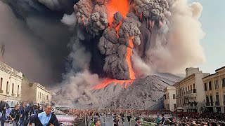 A few minutes ago in Sicily Italy Mount Etna erupted violently people were shocked [upl. by Azile]