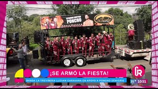 Banda La Treviñosa llevan caravana en apoyo a Poncho Denigris  Gente Regia [upl. by Ahcsropal267]