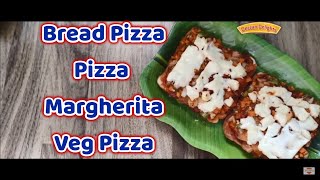 Bread Pizza Recipe  Pizza Margherita  Veg Pizza  Vegetable Pizza [upl. by Bunny]