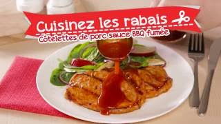 Cuisinez les rabais  recette rapide de côtelettes de porc sauce barbecue fumée [upl. by Holleran]