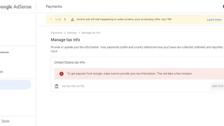 How To Fix Adsense Tax Info For Non US CitizensResidents [upl. by Stilu869]