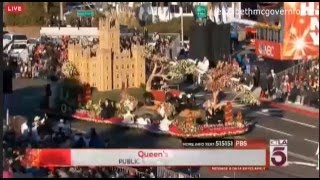 Downton Abbey and Elizabeth Mcgovern  Rose Parade  PBS float 2016 [upl. by Nenney]