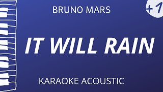 It Will Rain  Bruno Mars Acoustic Karaoke Higher Key [upl. by Vaughn]