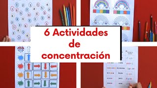 6 ACTIVIDADES PARA TRABAJAR ATENCIÓN Y CONCENTRACIÓN [upl. by Bria]