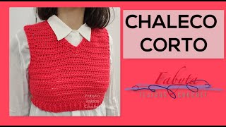 Chaleco corto en crochet con escote en V [upl. by Iddo]