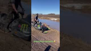 Man Falls Into Water While Trying to Ride Snowmobile on It  1496638 [upl. by Adnirem]