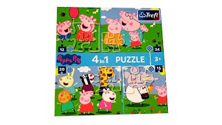 Peppa Pig 4in 1 Puzzle Collection Toddler Learning with Toy Video [upl. by Waring]