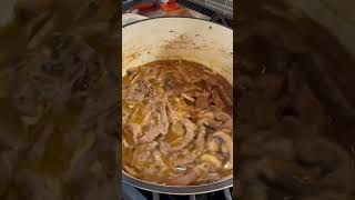 Easiest stroganoff from scratch cookingathome easyrecipe cookwithme dinnerideas stroganoff [upl. by Nosyt894]