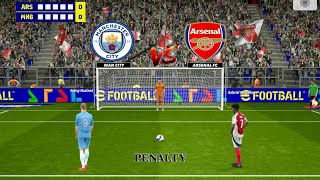 Man City vs Arsenal FC Penalty Shootout 🔥 Gabriel vs Haaland  eFootball Gameplay 🥰 [upl. by Tamas]