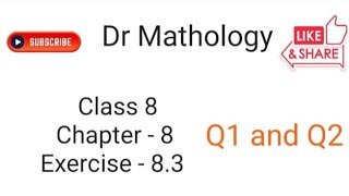 Math Class 8 Chapter 8 Exercise 83 Ncert new edition Question 1 and 2 with complete solutions [upl. by Ibocaj87]