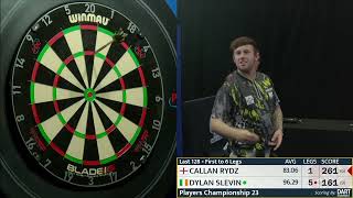 PLAYING WITH TWO DARTS 😂 Incredible effort from Callan Rydz  Players Championship 23 [upl. by Nlocnil]