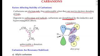 Carbanions And Factors Affecting Their Stability [upl. by Lindsey259]