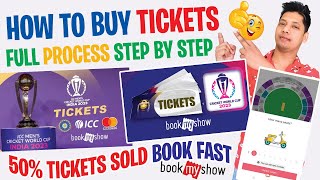 How to Buy ICC World Cup 2023 Tickets on BookMyShow  Live ticket booking process step by step [upl. by Keldah]