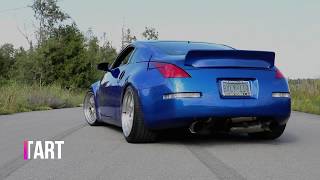 350z HKS Exhaust StartUp Revs Acceleration Crazy Launch Downshifts [upl. by Mordecai269]