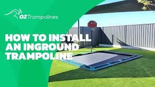 rectangular in ground trampoline install [upl. by Yeltnerb192]