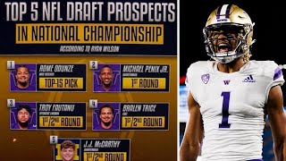 National Championship Top 5 NFL DRAFT Prospects between Washington Michigan  CBS Sports [upl. by Refynnej]