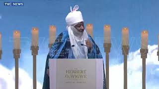 WATCH Former Emir Of Kano Lamido Sanusi Breaks Down In Tears Pays Glowing Tribute To Herbert Wigwe [upl. by Enorej929]