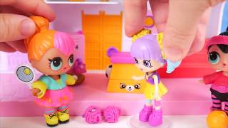 LOL Surprise Dolls  Lil Sisters in Fake Toy School and Baby Strollers [upl. by Wauters40]