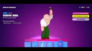 New Surfin Bird EMOTE Peter Griffin Fortnite [upl. by Nahij]