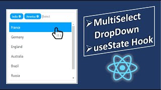 How to Build  Implement Reactjs MultiSelect Dropdown using useState Hook [upl. by Alihs]