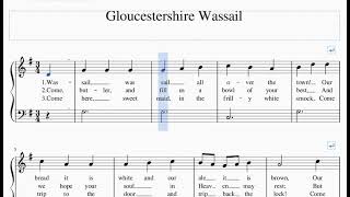 Gloucestershire Wassail  Easy Piano Sheet Music Download on Description [upl. by Bethesde]