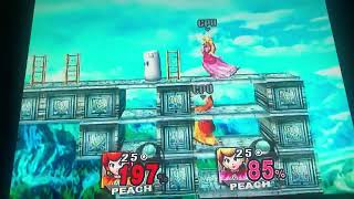 Super Smash Bros Brawl Peach The Ultimate Mega Smash Orange 👸🏼 🍊 👠 VS Pink 👸🏼💖 👠 Sandbag 7 [upl. by Nikos]