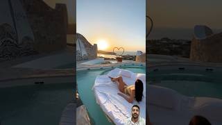 Santorini island Greece  Sunset view shorts hotel greece europe sunset travel luxury yt yp [upl. by Seira825]