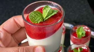 PANNA COTTA FRAISE FACILE ET RAPIDE [upl. by Yarak]