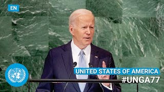 🇺🇸 United States of America  Joe Biden Jr Addresses UN General Debate 77th Session English [upl. by Alemak989]