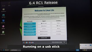 Linux Lite 6 4 RC1 Running on USB STICK [upl. by Coyle866]