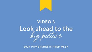 2024 PowerSheets Prep Work  Video Three  Set Good Goals [upl. by Wiburg106]