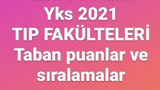 Tıp fakülteleri taban puanlar ve sıralamalar 2021 [upl. by Ahsiekit]