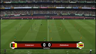 Cameroon vs Zimbabwe  Afcon Qualifiers  PES 2021  Live Football Match  4K [upl. by Kostival]