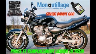 SUZUKI BANDIT 600 purge et changement liquide de frein [upl. by Etiuqal]