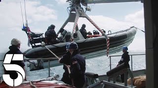 Man Overboard HMS Duncan Seaman Is Knocked Overboard  Warship Life At Sea  Channel 5 [upl. by Eetnom164]