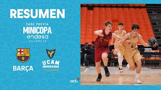 Barça  UCAM Murcia Redexis7424 RESUMEN  Fase Previa Minicopa Endesa 2022 [upl. by Ahsyt]