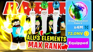 I GOT MAX RANK amp ALL 3 ALTAR OF ELEMENTS TO BEAT THE GIANT BULLY IN ROBLOX NINJA LEGENDS [upl. by Fayth]