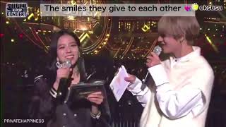 BTS Taehyung and BLACKPINK Jisoo cute MC moments Vsoo [upl. by Marella]