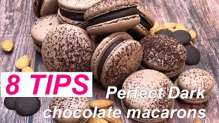 8 TIPS to make perfect dark chocolate macarons [upl. by Tingey]