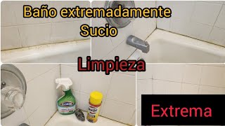 ‼️como limpiar un baño super sucio con jabón pegado usando desengrasante de hornos limpieza profund [upl. by Ardnod]