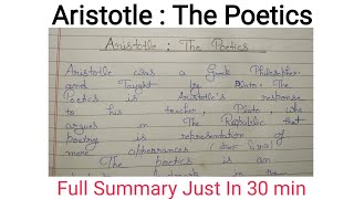 The Poetics By Aristotle  Literary Criticism in English Literature  poetics aristóteles [upl. by Revkah]