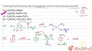 Among the following sets of reactants which one produces anisole [upl. by Zela]