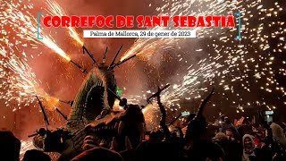 Correfoc de Sant Sebastià 2023  Palma de Mallorca [upl. by Pacien]