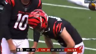 Evan McPherson MISSES Game Winning Field Goal in Overtime  Steelers vs Bengals [upl. by Ibbed]